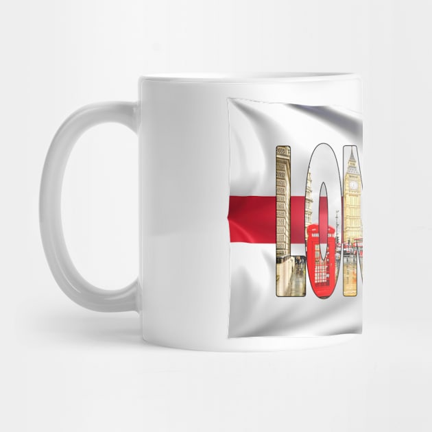 LONDON - London Reds with Big Ben & Flag by TouristMerch